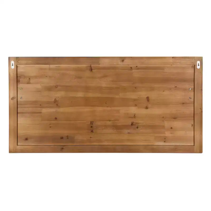 Mensola da muro rustica in legno bianco/marrone con 5 ganci