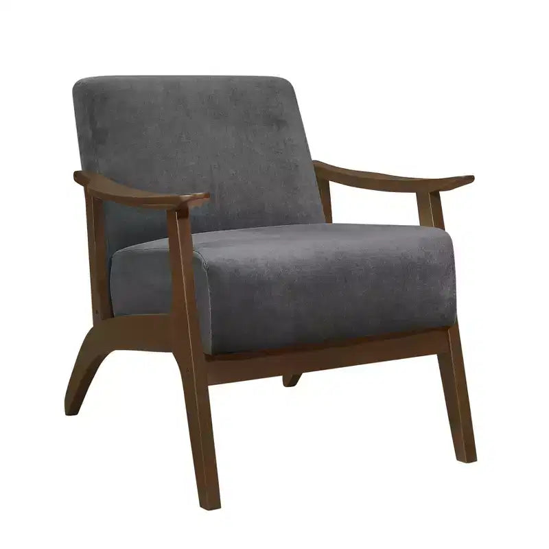 Poltrona Accent in velluto grigio-blu / grigio scuro, Posto singolo