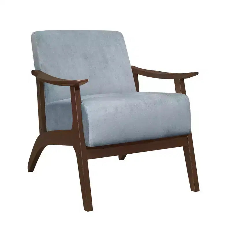 Poltrona Accent in velluto grigio-blu / grigio scuro, Posto singolo