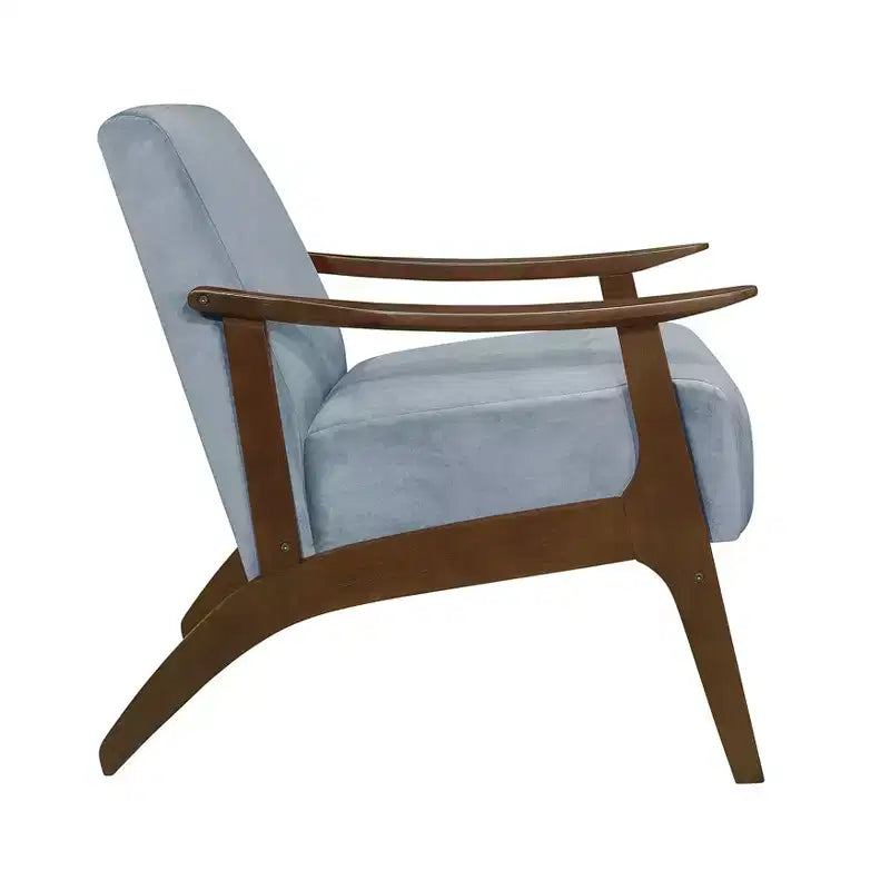 Poltrona Accent in velluto grigio-blu / grigio scuro, Posto singolo