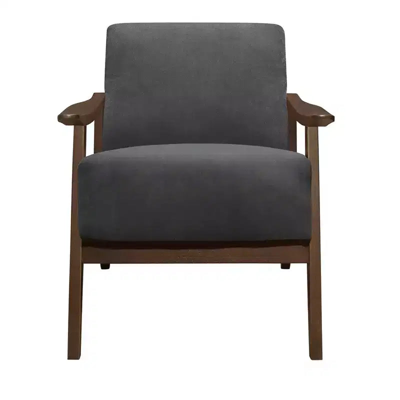 Poltrona Accent in velluto grigio-blu / grigio scuro, Posto singolo