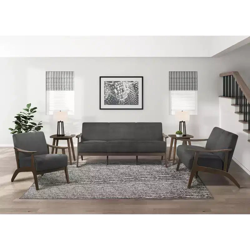 Poltrona Accent in velluto grigio-blu / grigio scuro, Posto singolo