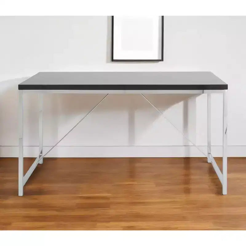 Scrivania Nera e Argento, Stile Minimalista Moderno, 1 Persona