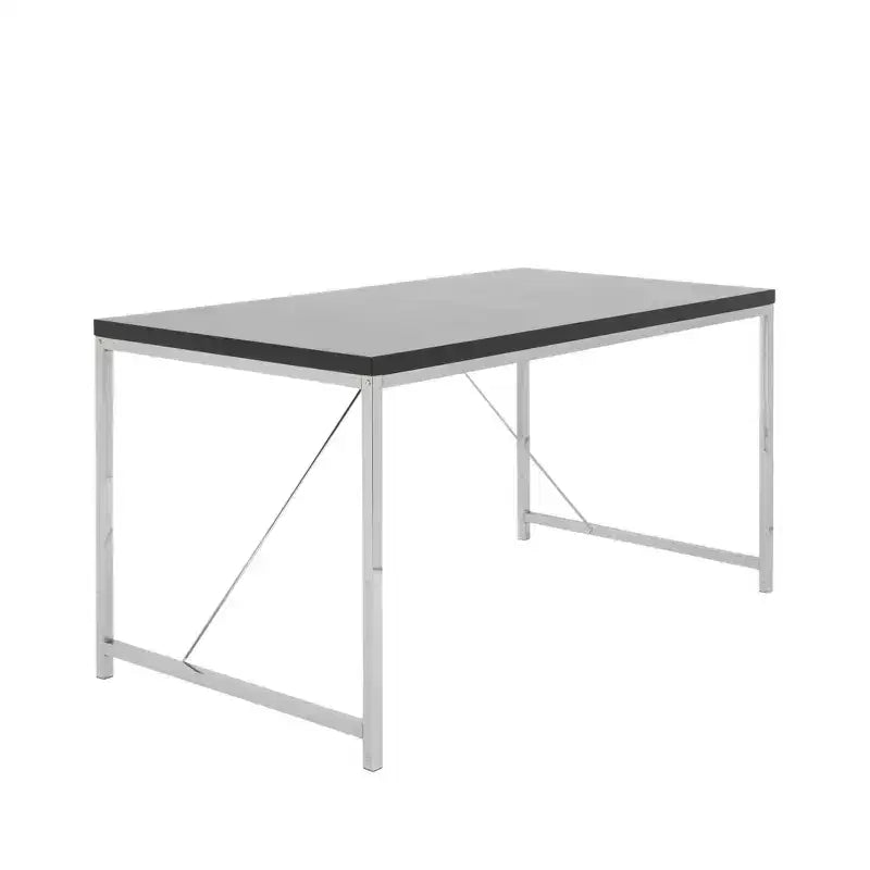 Black & Silver Writing Desk, Modern Minimalist Style, 1-Person