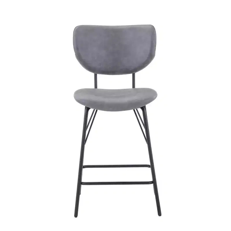 Jofran,Modern Faux Leather Split-Back Upholstered Counter Height Barstool (Set of 2)