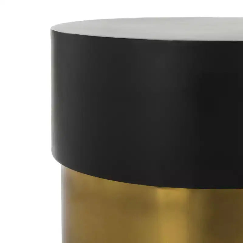 Black & Gold Round Side Table – Modern Style, Single