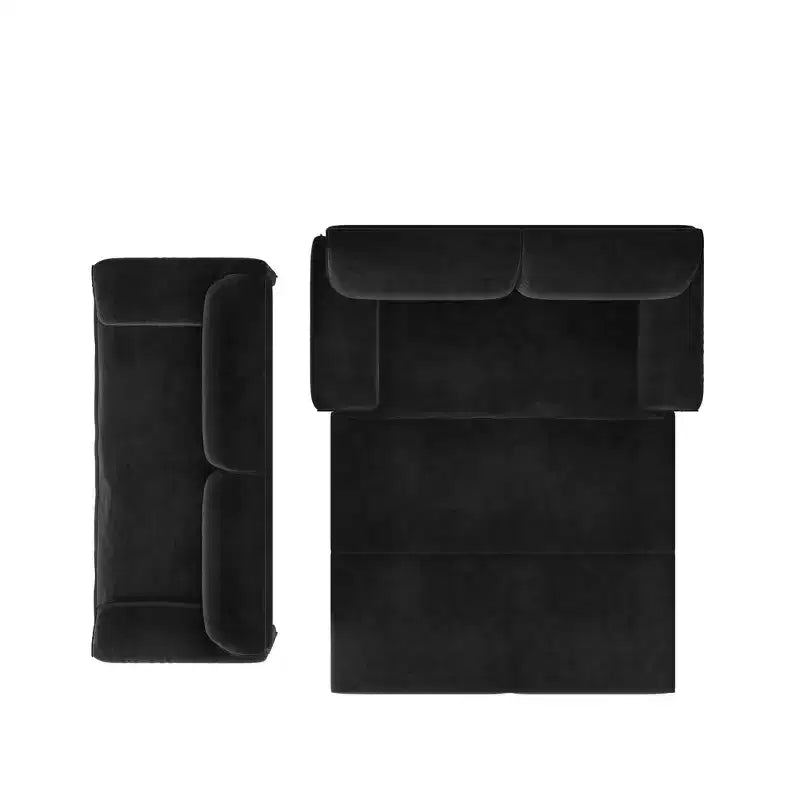 Divano letto e chaise longue convertibile 3-in-1 in velluto | Beige/Nero/Blu/Grigio/Verde/Rosa | 2 Posti