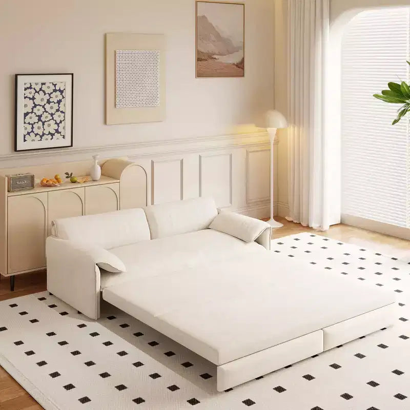 Divano letto e chaise longue convertibile 3-in-1 in velluto | Beige/Nero/Blu/Grigio/Verde/Rosa | 2 Posti