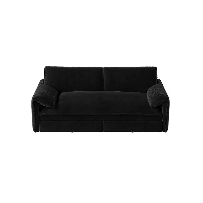 Divano letto e chaise longue convertibile 3-in-1 in velluto | Beige/Nero/Blu/Grigio/Verde/Rosa | 2 Posti