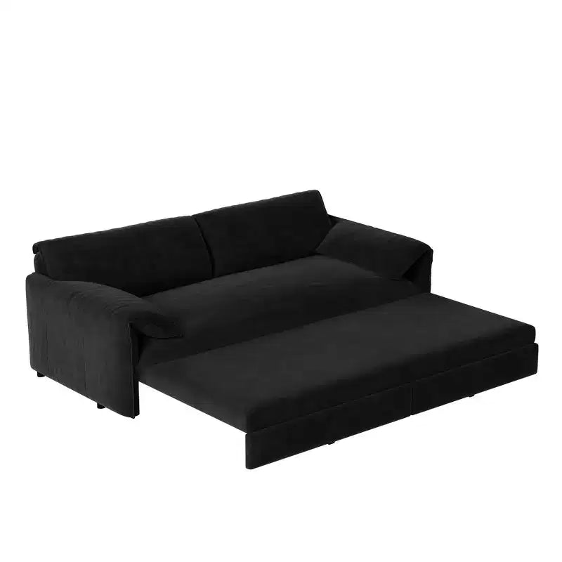 Divano letto e chaise longue convertibile 3-in-1 in velluto | Beige/Nero/Blu/Grigio/Verde/Rosa | 2 Posti