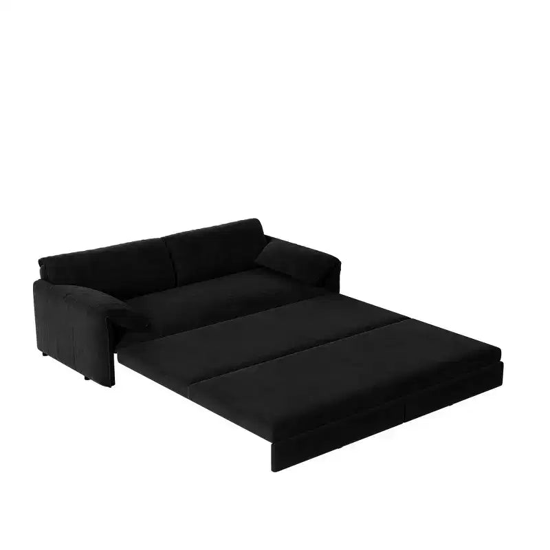 Divano letto e chaise longue convertibile 3-in-1 in velluto | Beige/Nero/Blu/Grigio/Verde/Rosa | 2 Posti