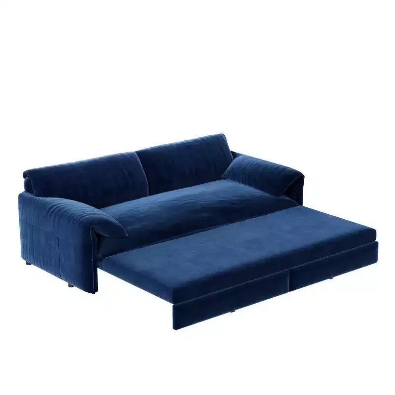 Divano letto e chaise longue convertibile 3-in-1 in velluto | Beige/Nero/Blu/Grigio/Verde/Rosa | 2 Posti
