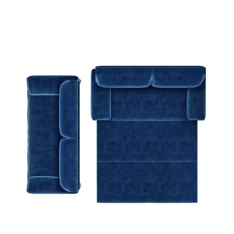 Divano letto e chaise longue convertibile 3-in-1 in velluto | Beige/Nero/Blu/Grigio/Verde/Rosa | 2 Posti
