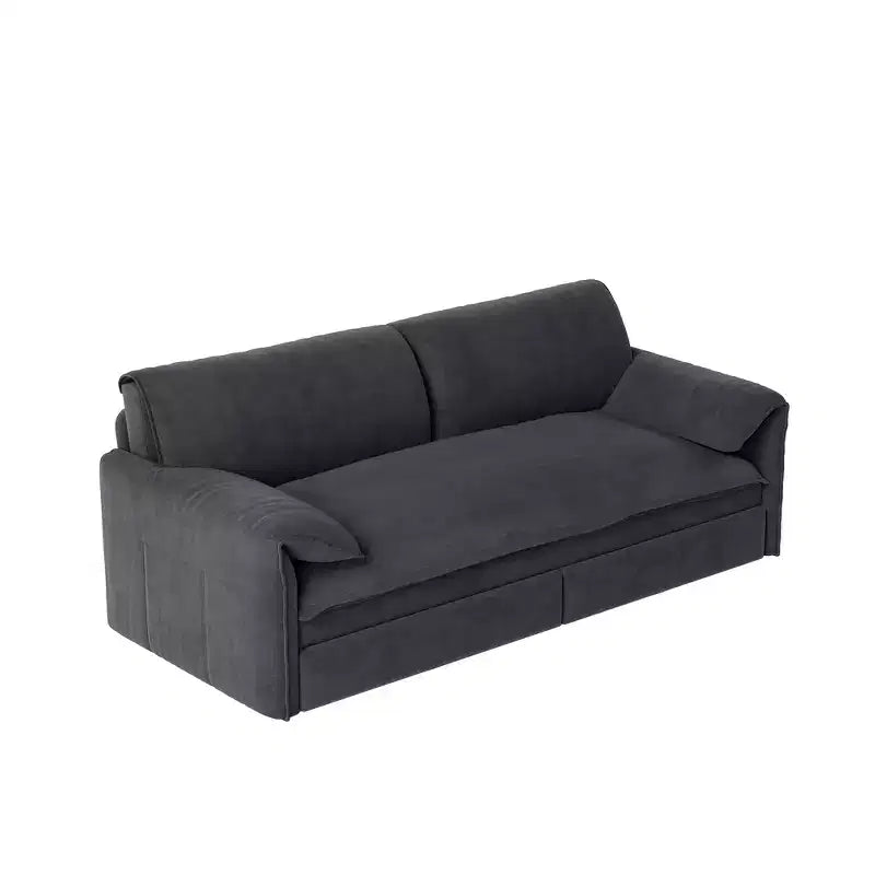 Divano letto e chaise longue convertibile 3-in-1 in velluto | Beige/Nero/Blu/Grigio/Verde/Rosa | 2 Posti