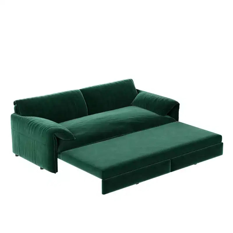 Divano letto e chaise longue convertibile 3-in-1 in velluto | Beige/Nero/Blu/Grigio/Verde/Rosa | 2 Posti
