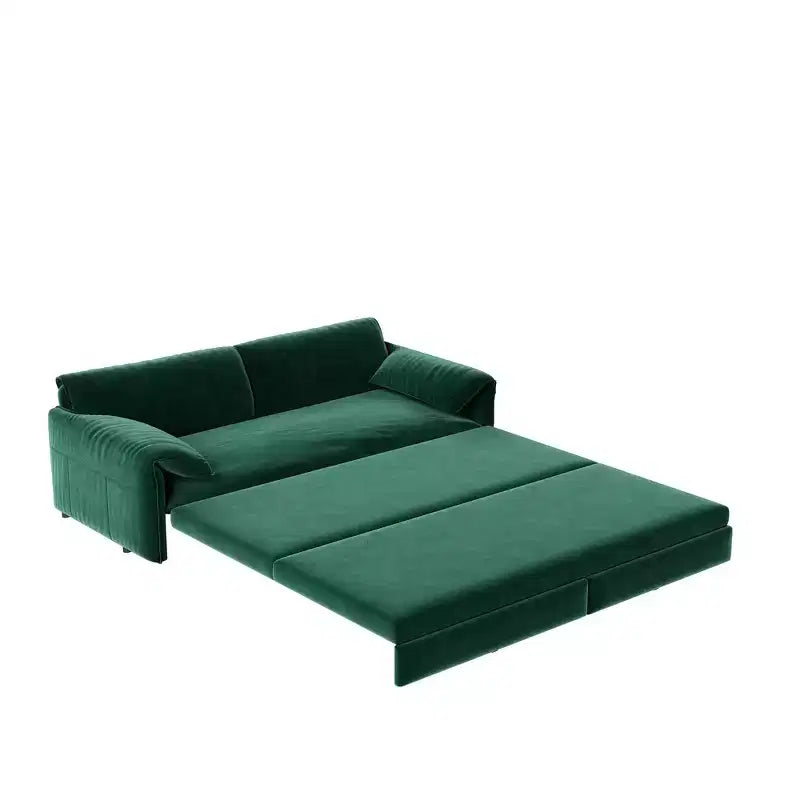 Divano letto e chaise longue convertibile 3-in-1 in velluto | Beige/Nero/Blu/Grigio/Verde/Rosa | 2 Posti