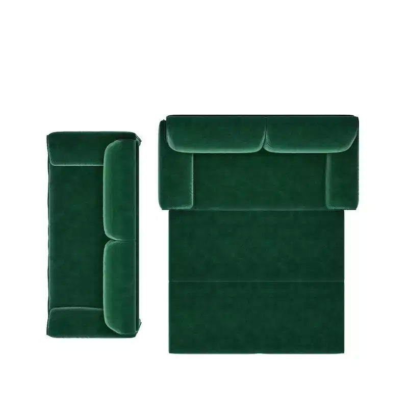 Divano letto e chaise longue convertibile 3-in-1 in velluto | Beige/Nero/Blu/Grigio/Verde/Rosa | 2 Posti