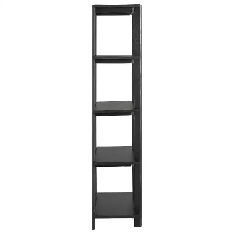 Scaffale singolo a 4 ripiani aperto in legno di acacia ebonizzato/teak/noce