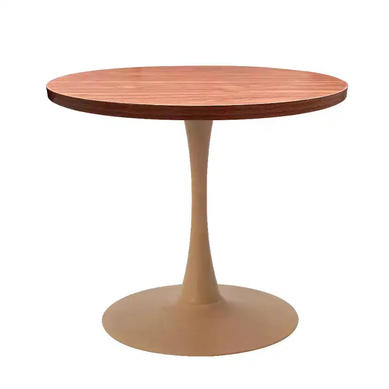 Tavolo da pranzo rotondo da 27", piano in MDF e base a piedistallo in acciaio, multicolore, 4 posti