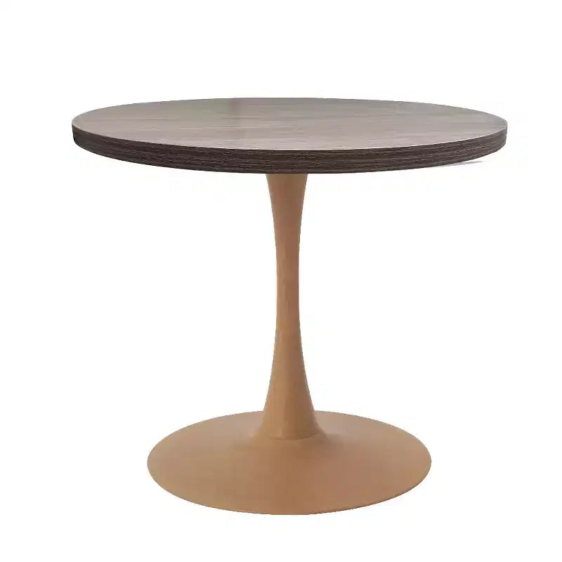 Tavolo da pranzo rotondo da 27", piano in MDF e base a piedistallo in acciaio, multicolore, 4 posti