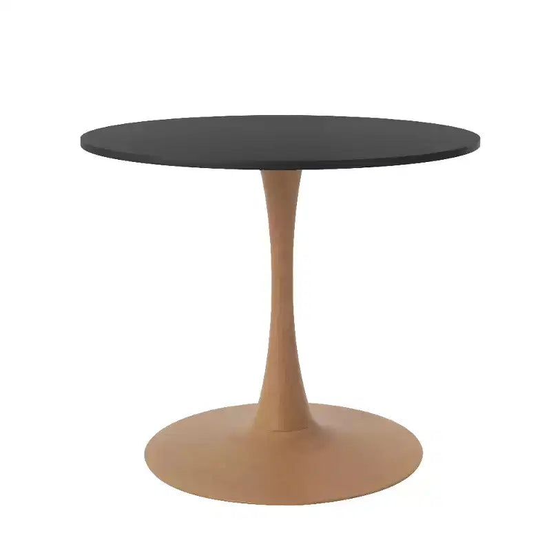 Tavolo da pranzo rotondo da 27", piano in MDF e base a piedistallo in acciaio, multicolore, 4 posti