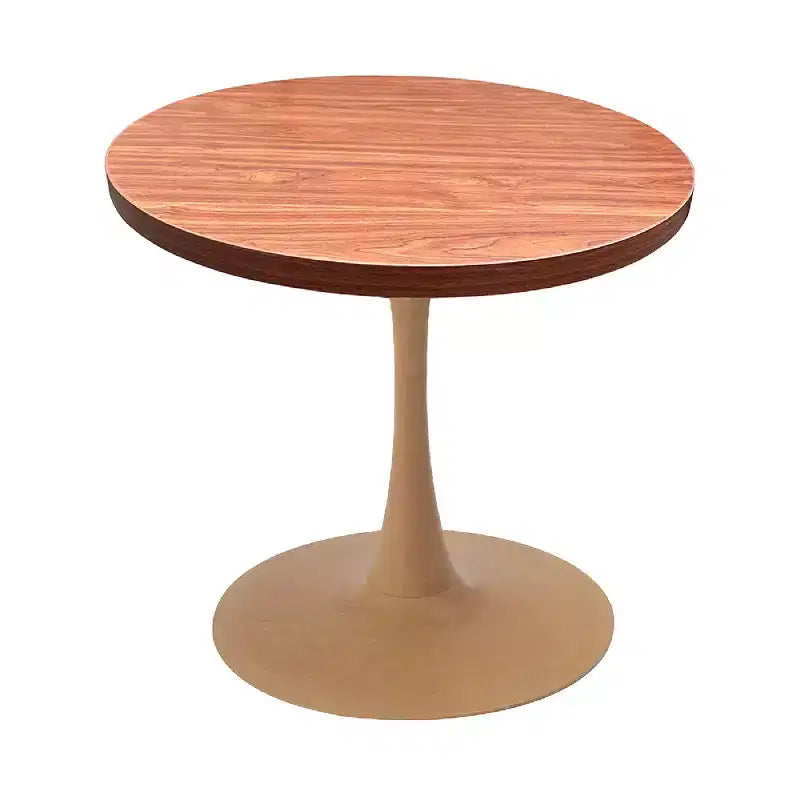 27" Round Dining Table, MDF Top & Steel Pedestal Base, Multi-Color, Seats 4