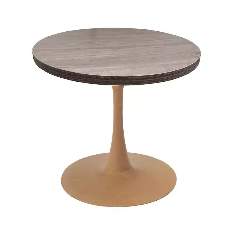 27" Round Dining Table, MDF Top & Steel Pedestal Base, Multi-Color, Seats 4