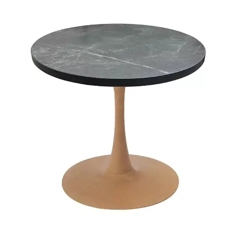 27" Round Dining Table, MDF Top & Steel Pedestal Base, Multi-Color, Seats 4