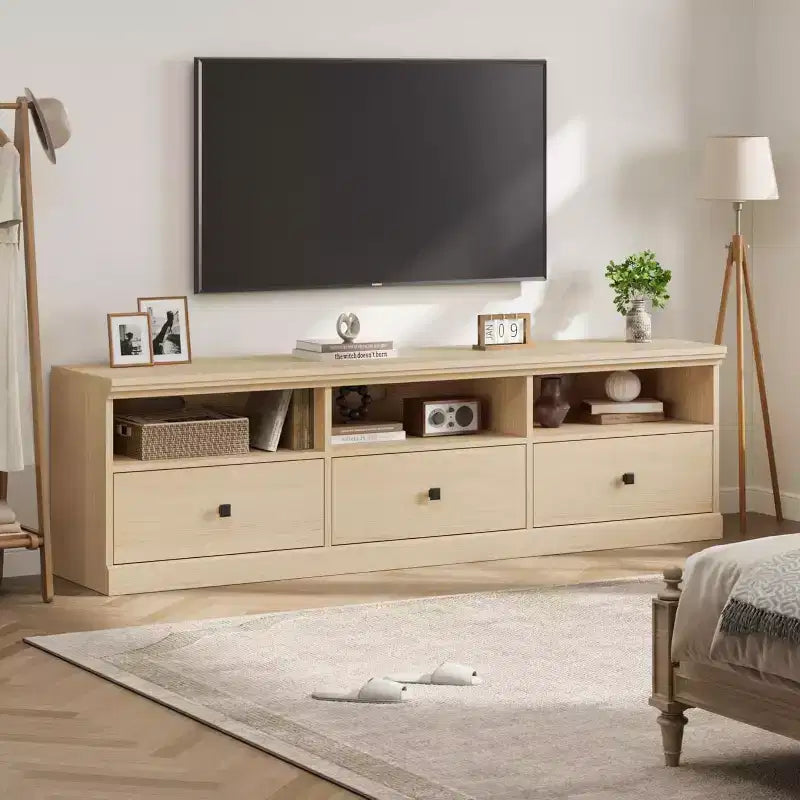Mobile TV da 70", nero/naturale, adatto per TV fino a 75"