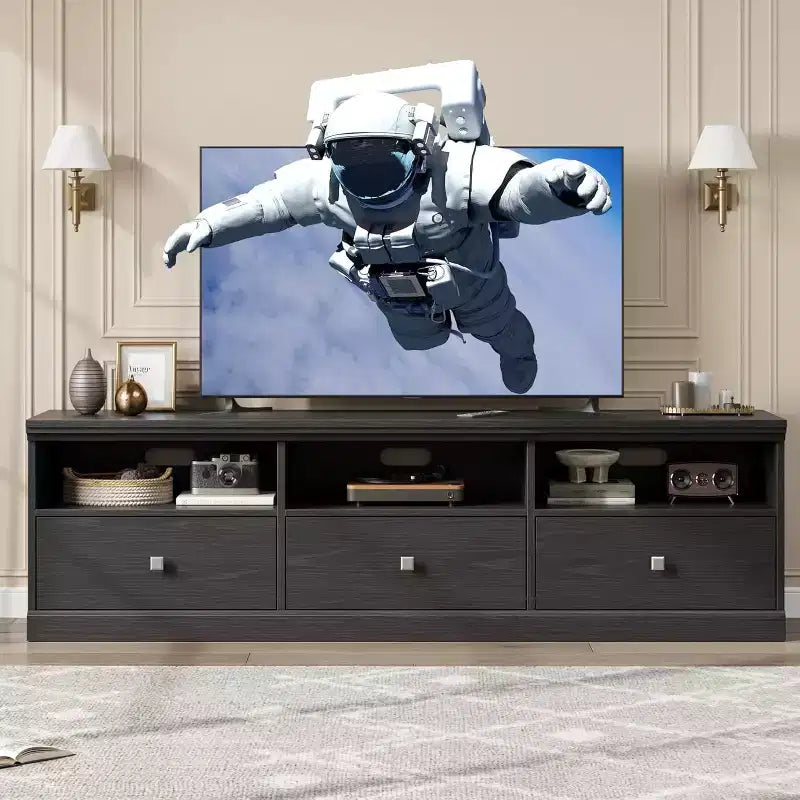 Mobile TV da 70", nero/naturale, adatto per TV fino a 75"