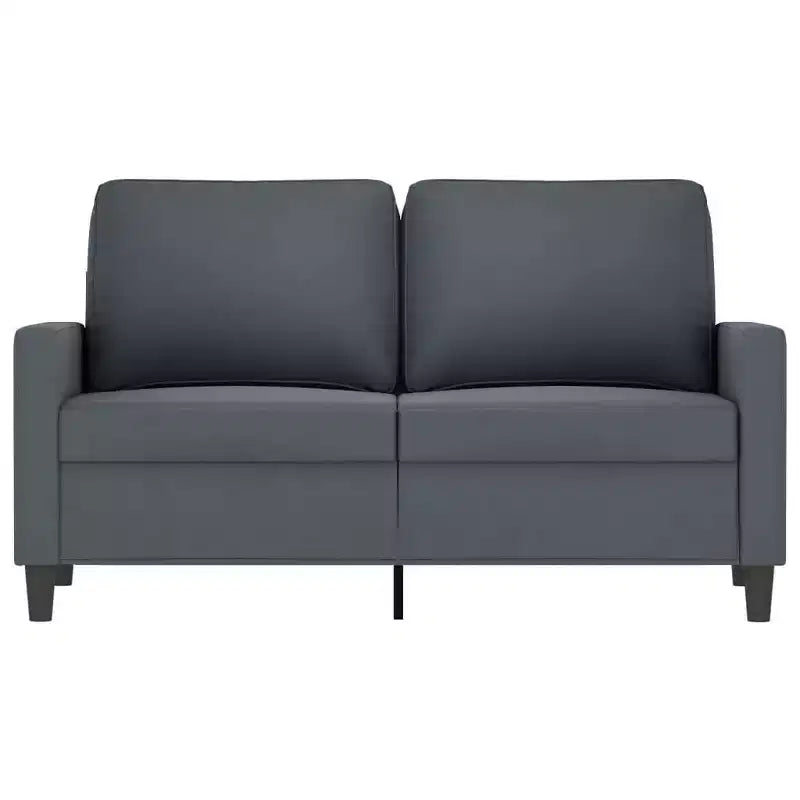 Dark Gray Velvet 2-Seater Loveseat, Upholstered, Metal Frame