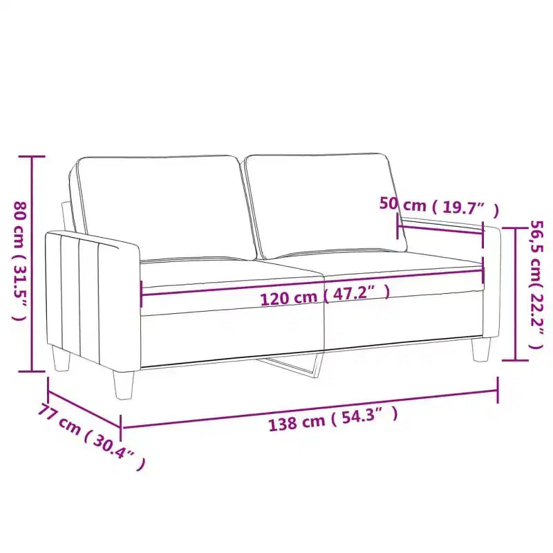 Dark Gray Velvet 2-Seater Loveseat, Upholstered, Metal Frame