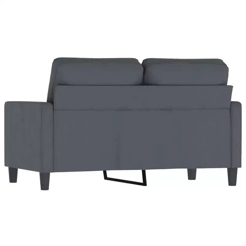 Dark Gray Velvet 2-Seater Loveseat, Upholstered, Metal Frame