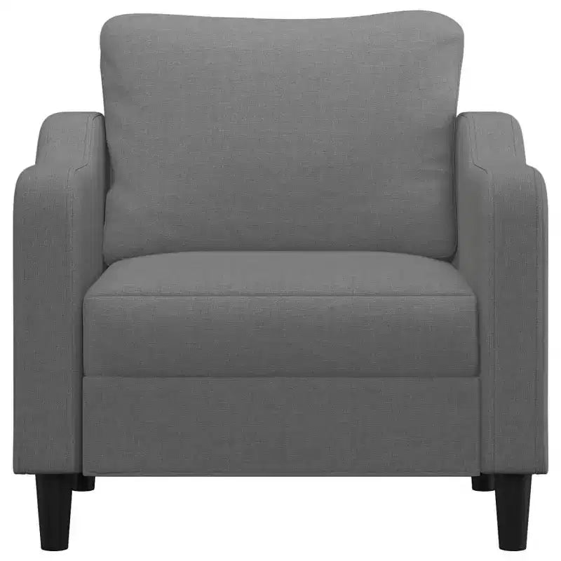 Dark Grey Upholstered Armchair, Metal Frame, Polyester Fabric, 1-Seat