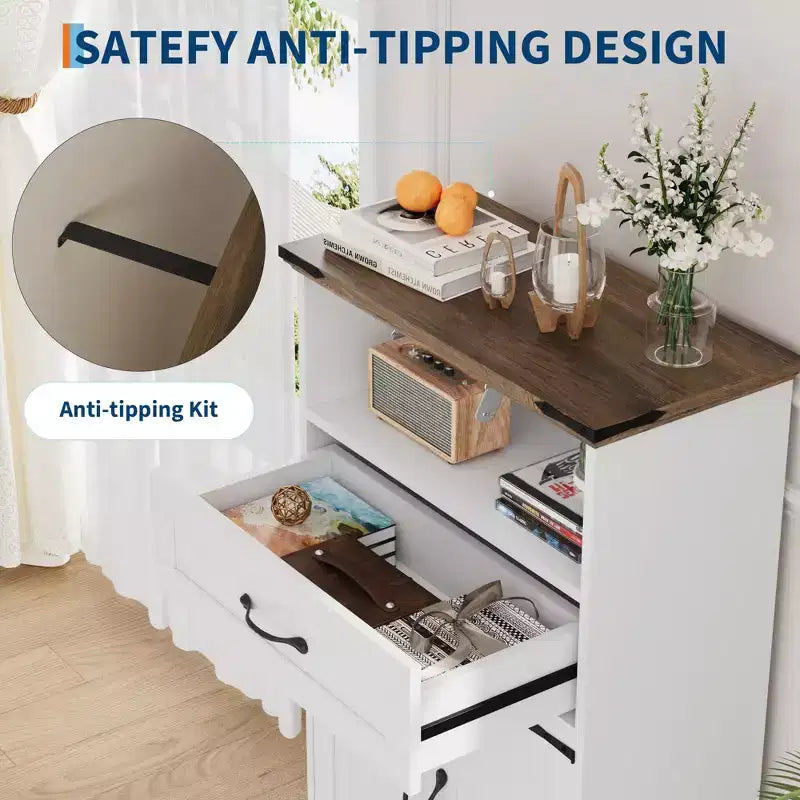 Mobiletto autoportante da bagno con cassetto e doppia anta – Nero/Bianco