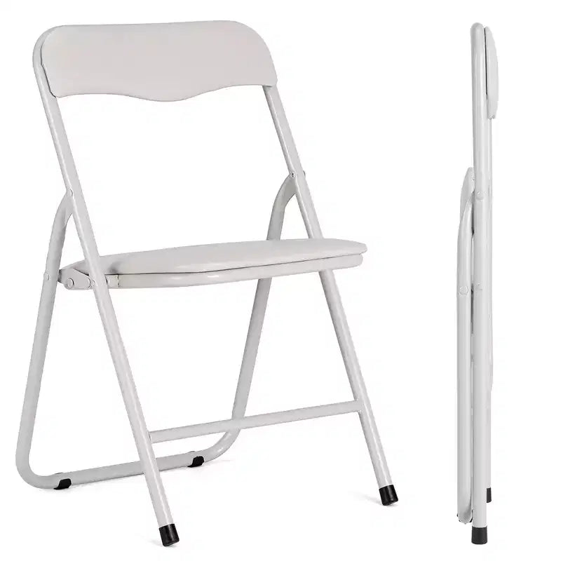 Set Tavolo Pieghevole Beige/Nero e 4 Sedie per Bambini – Struttura in Metallo, Sedute Imbottite