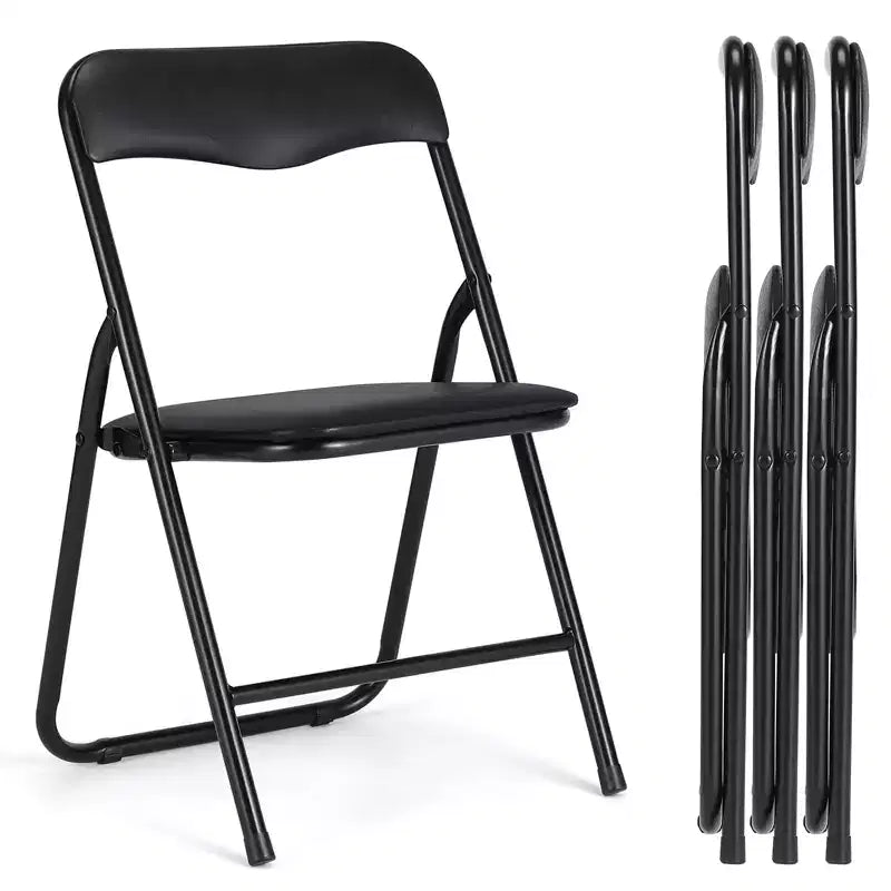 Set Tavolo Pieghevole Beige/Nero e 4 Sedie per Bambini – Struttura in Metallo, Sedute Imbottite