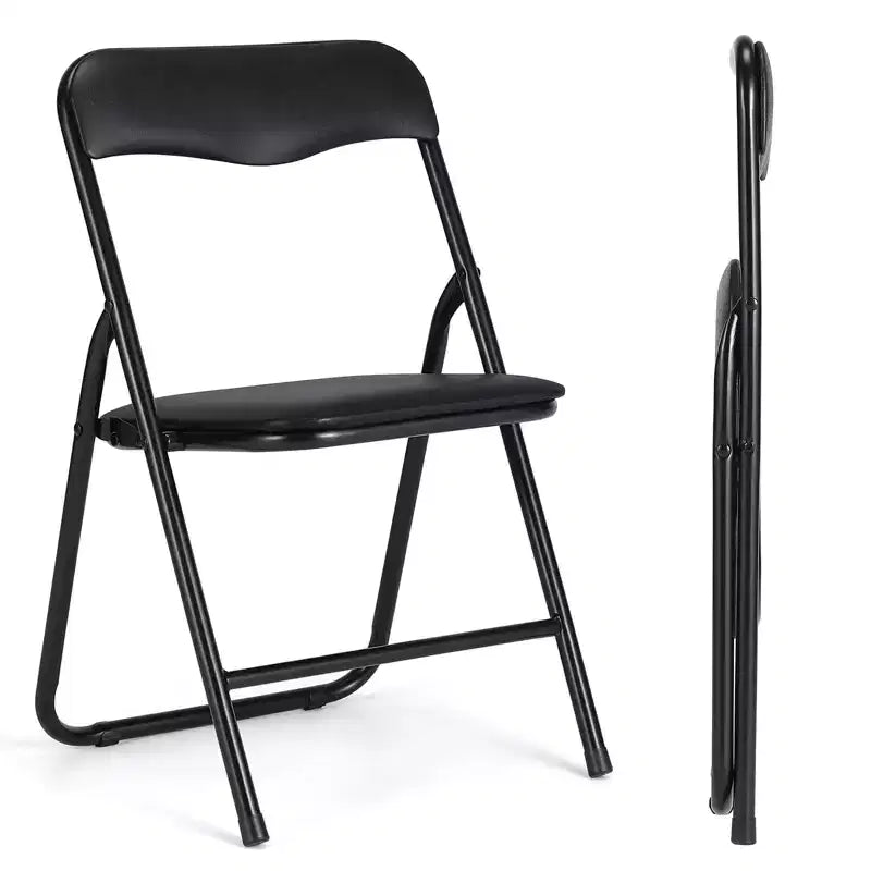 Set Tavolo Pieghevole Beige/Nero e 4 Sedie per Bambini – Struttura in Metallo, Sedute Imbottite