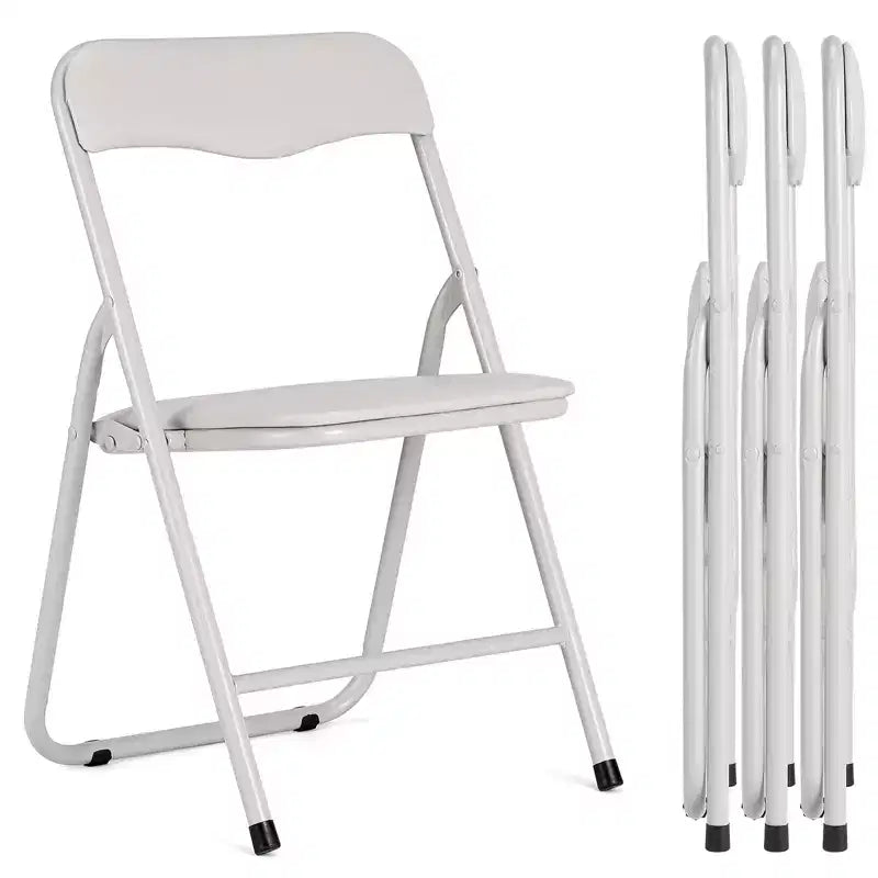 Set Tavolo Pieghevole Beige/Nero e 4 Sedie per Bambini – Struttura in Metallo, Sedute Imbottite