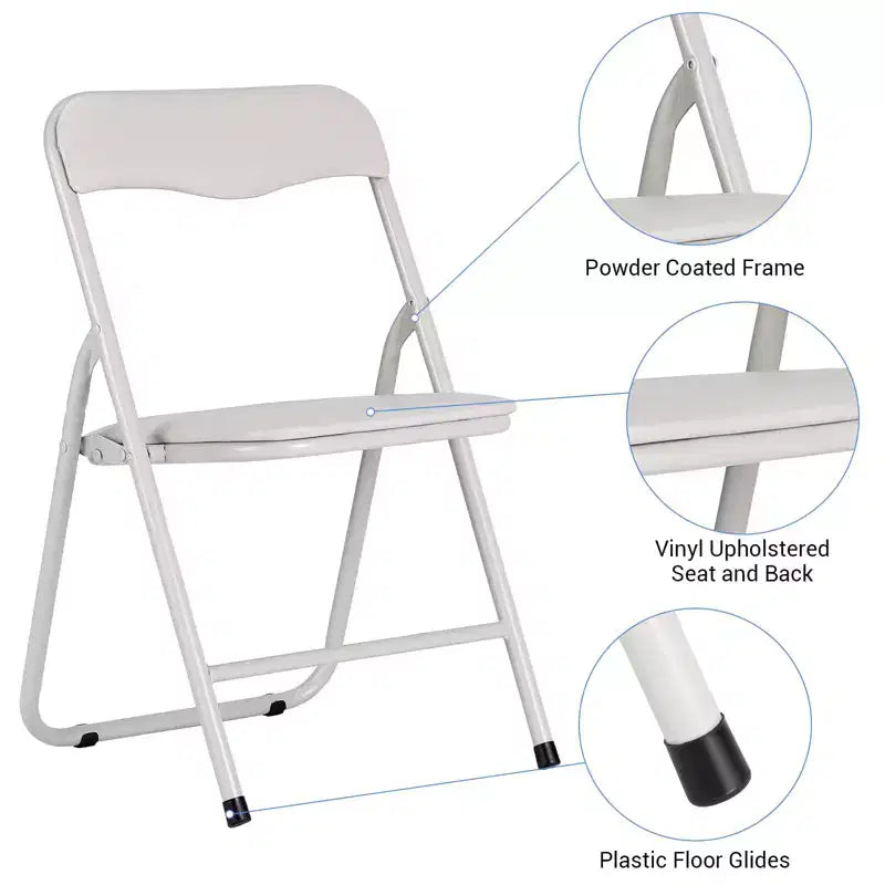 Set Tavolo Pieghevole Beige/Nero e 4 Sedie per Bambini – Struttura in Metallo, Sedute Imbottite