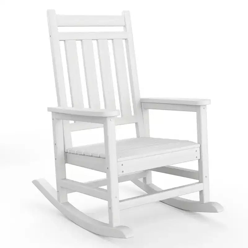 Black / Gray / Navy Blue / White HDPE Patio Rocking Chair – Single, Wide Armrests