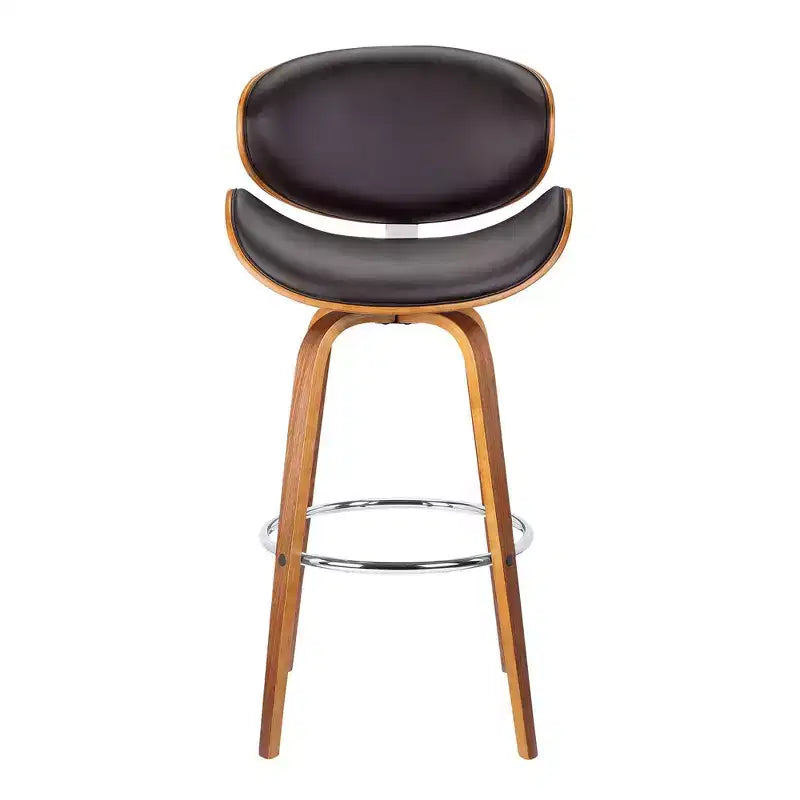 Sgabello da bancone girevole in similpelle marrone - Stile metà secolo, 1 posto