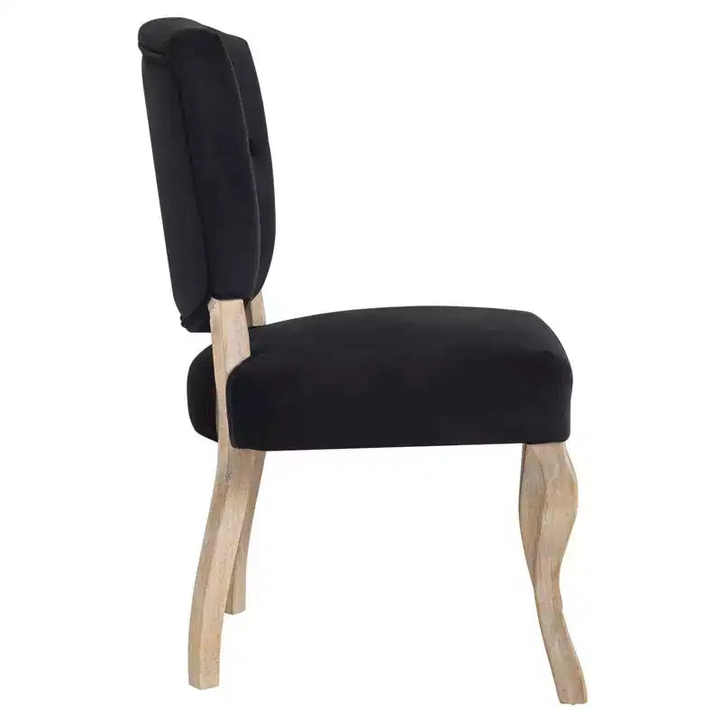 Sedia da pranzo in velluto nero, schienale a scudo camelback, 1 posto