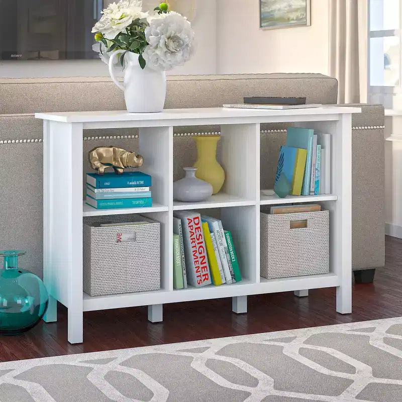 Libreria a 6 cubi Pure White con ripiani regolabili