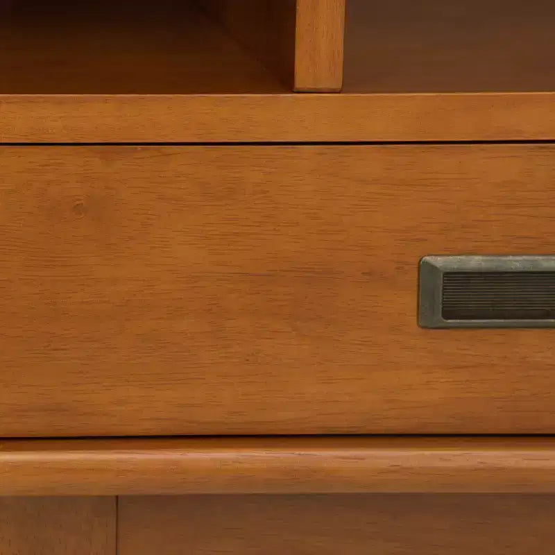 Libreria moderna di metà secolo in mogano rossiccio/legno di teak con cassetto, 1 persona