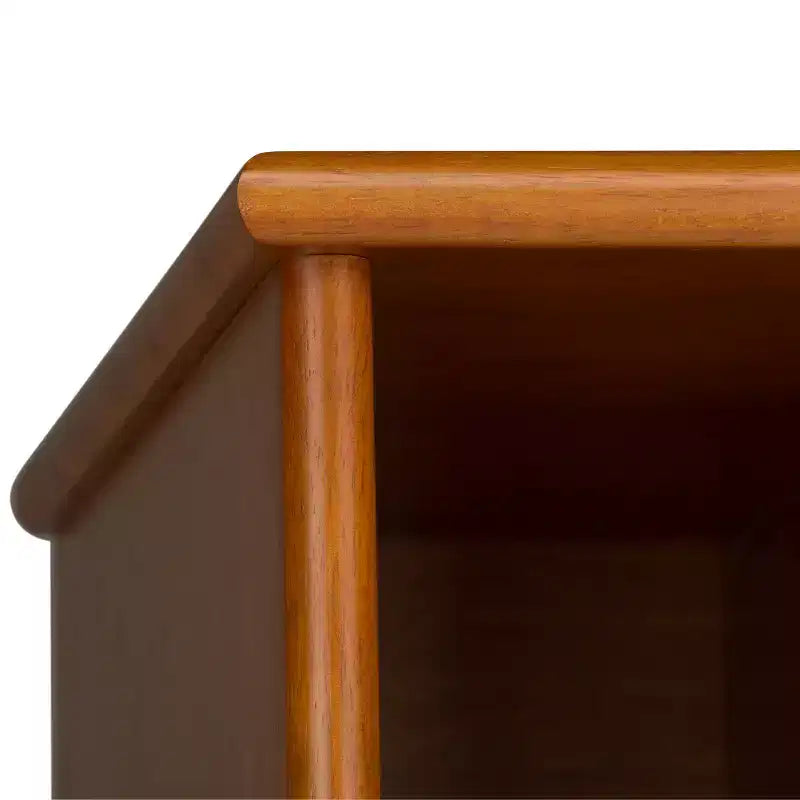 Libreria moderna di metà secolo in mogano rossiccio/legno di teak con cassetto, 1 persona