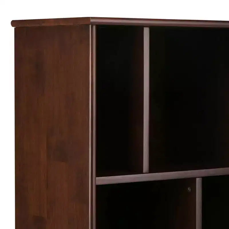 Medium Auburn Brown / Teak Mid Century Modern Bookcase with Drawer, 1-Person