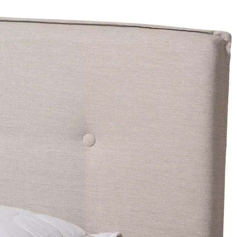 Letto a pannello imbottito in tessuto grigio con testiera trapuntata, una piazza e mezza, 1 persona