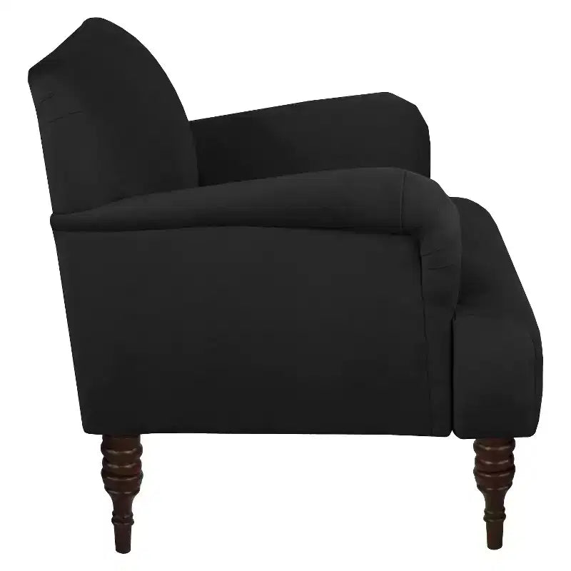 Gray Velvet Accent Chair, Armchair Style, Seats 1