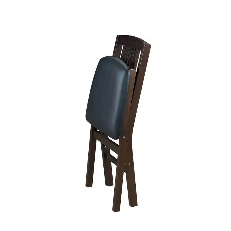 Sedia pieghevole marrone espresso, stile Mission, set da 2